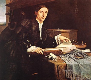  study Oil Painting - Portrait of a Gentleman in his Study 1527 Renaissance Lorenzo Lotto